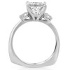 Pompeii3 3 1/2Ct Cushion & Round Cut Moissanite Engagement Ring 14k White Gold - 3 of 4