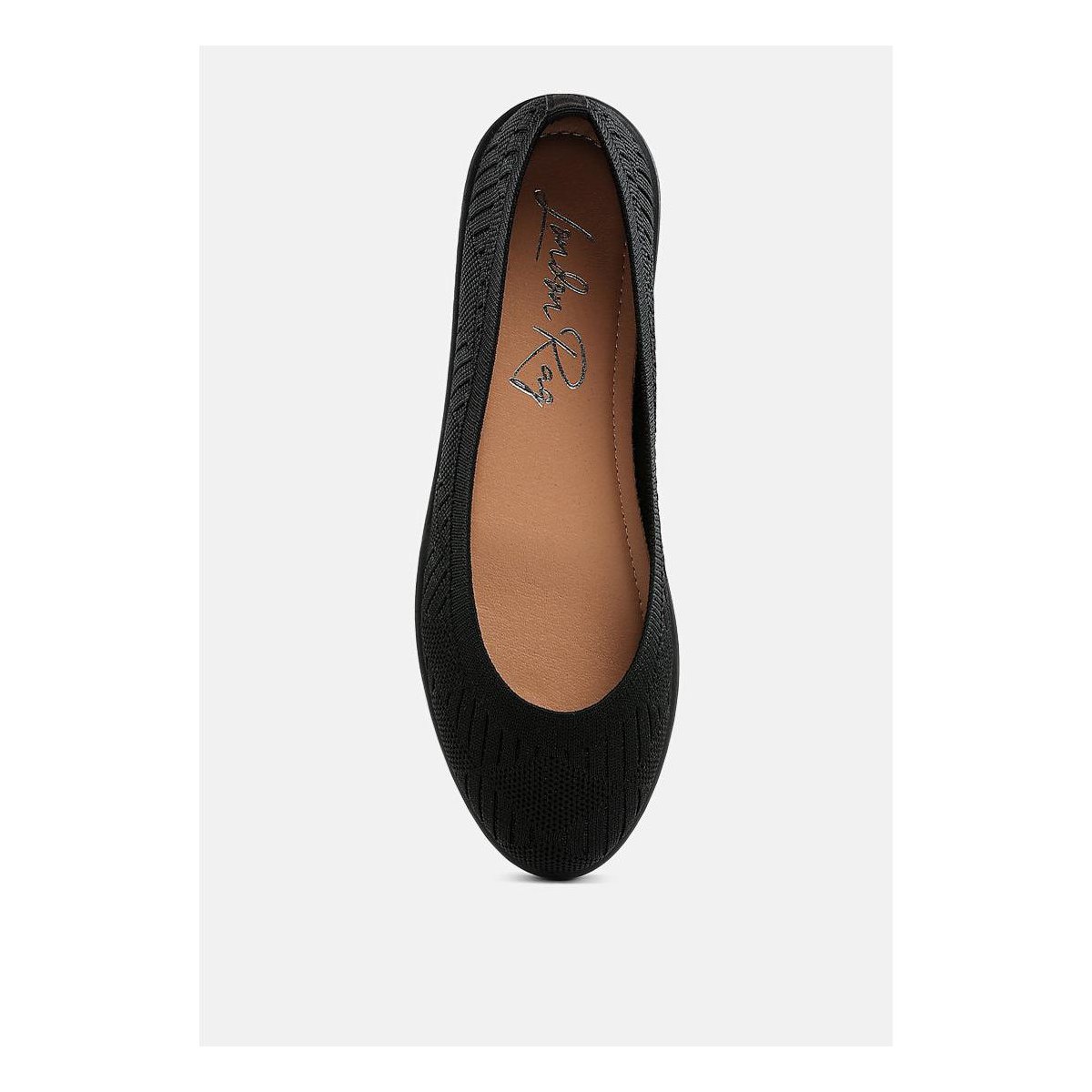 Обувь London Rag Womens Lubna Knitted Flat Ballet Flats 7 — фото 4