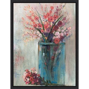 Amanti Art Blue Jar and Red Flowers by Tim O'Toole Canvas Wall Art Print Framed 18 x 24-in. - 1 of 4