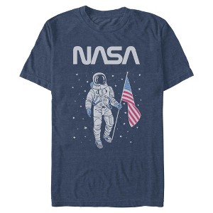 Mens NASA Astronaut USA Flag T Shirt - 1 of 4
