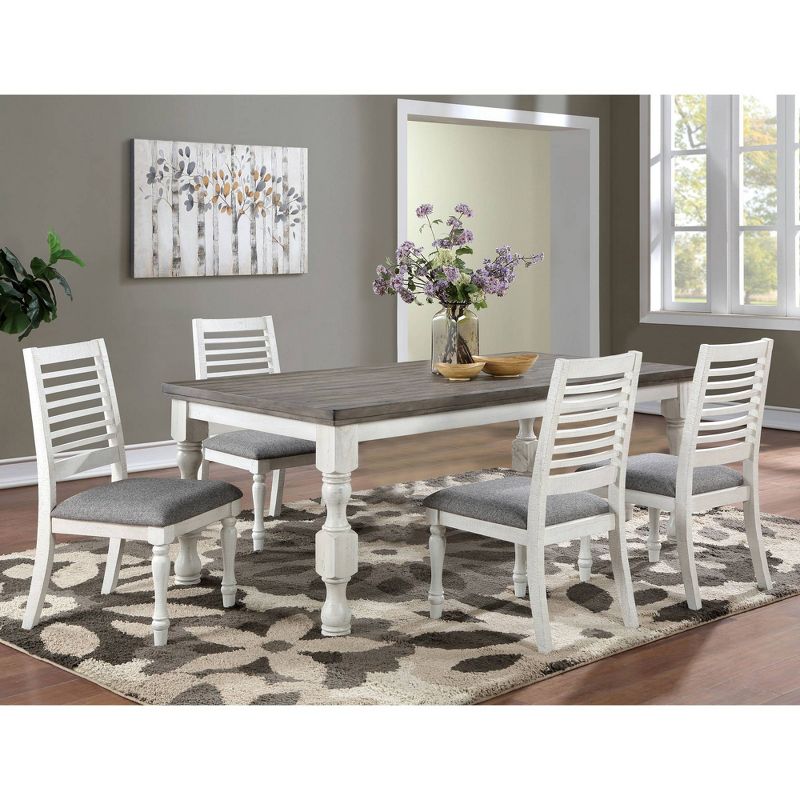 5pc Cambrien Rustic Farmhouse Dining Set Antique White/Gray - HOMES: Inside + Out, 3 of 9