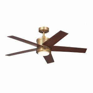 Kichler Lighting Brahm 1 - Light Ceiling Fan in  Natural Brass - 1 of 4