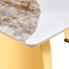 NicBex Dining Table for 4 Morden 63" Dining Table Dining Room Table with Double Pedestal Base and Imitation Marble Top for Kitchen - 4 of 4