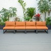 LeisureMod Chelsea 4-Piece Outdoor Patio Sectional Set – Black Powder-Coated Aluminum, Cushions, Weather-Resistant - 3 of 4