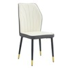FONTOI 8PCS Dining Chairs with Patterned Backrest and Black Metal Legs for Dining Room, White and Gray, 18"*36.6"*17.5" - 2 of 4