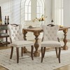 Okak Mid-Century Style Snow Velvet Dining Chairs with Curved Wood Trim & Sculpted Legs,Upholstered Seating Dining Chair Set of 2 - 2 of 4