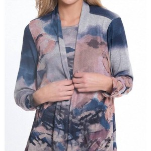 Women's Open Front Jacket & Tank Top Set - Multiples - 1 of 4