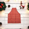 Unique Bargains Christmas Aprons Linen Red Green 21.65"x26.77" 1 Pcs - 2 of 4
