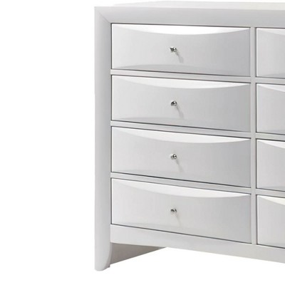 Elegant White 60'' Dresser with Dovetail Drawers and Felt Lining
