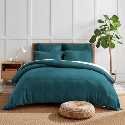 Washed Linen Teal Blue Duvet Cover - One Duvet Cover - Levtex Home