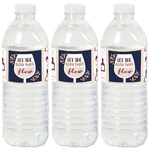 Big Dot of Happiness But First, Wine - Wine Tasting Party Water Bottle Sticker Labels - Set of 20 - 1 of 4