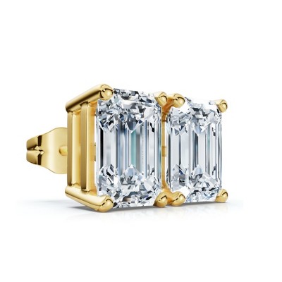 Pompeii3 2Ct TW Emerald Cut Diamond Studs 14k Gold Lab Created
