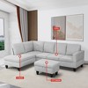DOMETOUR Modern 3-Piece Living Room Sofa Set (Sofa+Left Side Chaise+Ottoman) - 4 of 4