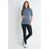 Hello Miz Women's Ribbed Mock Neck Elbow Sleeve Maternity Top - 4 of 4