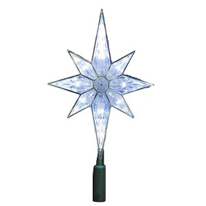 Kurt Adler UL 10-Light 10.5-Inch Clear LED 8-Point Star Tree Topper - 1 of 4