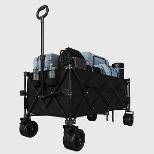 Wagon Cart Foldable with 350lbs Weight Capacity, Heavy Duty 280L Folding Utility Garden Cart for Beach, Camping, Outdoor - 1 of 4