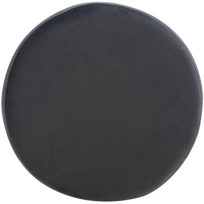 Minimalist Black Velvet and Gold Metal Round Bar Stool