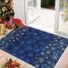 Christmas Decorations Area Rug Winter Snowflakes Floor Mat Non Slip Low Pile Home Decor Rug for Living Room Bedroom - 3 of 4