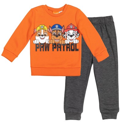 PAW Patrol Marshall Chase Rubble Toddler Boys Fleece Sweatshirt & Pants Set Orange 