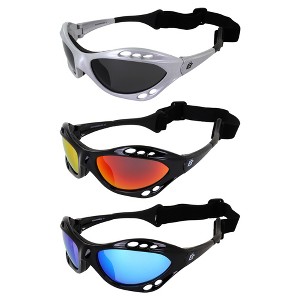 3 Pairs of Birdz Eyewear Seahawk Safety Goggles with Flash Mirror, Red Mirror, Green Mirror Lenses - 1 of 4