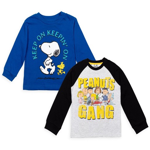 Fuss socket growth Peanuts Snoopy Charlie Brown And Friends Big Boys 2 Pack T-shirts Blue /  Grey 18-20 : Target