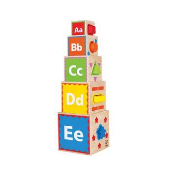 Maple Wood Kids Building Blocks by Hape | Stacking Wooden Block Educational  Toy Set for Toddlers, 50 Brightly Colored Pieces in Assorted Shapes and