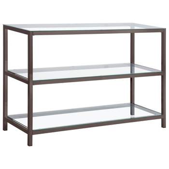 Trini Console Sofa Table with Glass Top and Shelves Black Nickel - Coaster