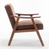 FONTOI Accent Chair with Wood Frame, Accent Chair with Extra-Thick Backrest, Wingback Chair for Bedroom Living Room, Brown, 31.1"*32.3"*26" - 4 of 4