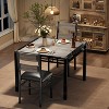 Dining Table Set for 2, Dining Table with 2 Upholstered Chairs, Wood 3-piece Kitchen Dining Room Table Set with Corner Protector for Small Space - 2 of 4