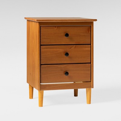Stiva Classic Mid-Century Modern 3 Drawer Nightstand - Saracina Home