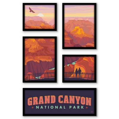 Americanflat Grand Canyon National Park Mather Point 5 Piece Grid Wall ...