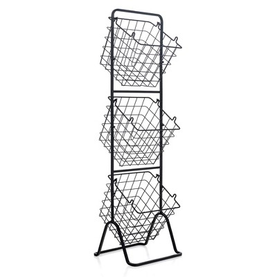 Costway 3-Tier Wire Fruit Basket Stand Kitchen Snack Vegetable Storage Organizer