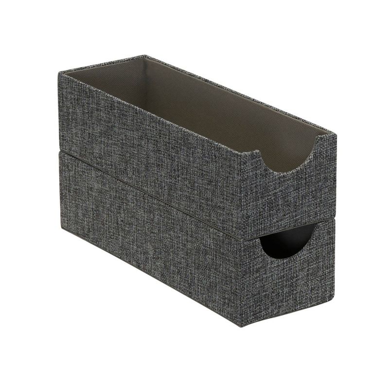 Household Essentials Set of 2 Narrow Drawer Trays Graphite Linen, 5 of 11