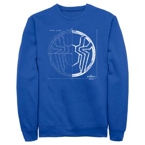 Men's Marvel Spider-Man: No Way Home Spider Icon Blueprint Sweatshirt - 1 of 4