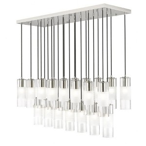 Alton 54" Modern Linear Chandelier - 23 Lights, Dimmable, Damp Rated, Steel Construction - 1 of 4