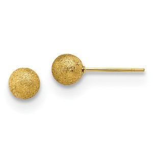Chisel Stainless Steel Polished Laser cut Yellow IP-plated 6mm Ball Stud Earrings - 1 of 4