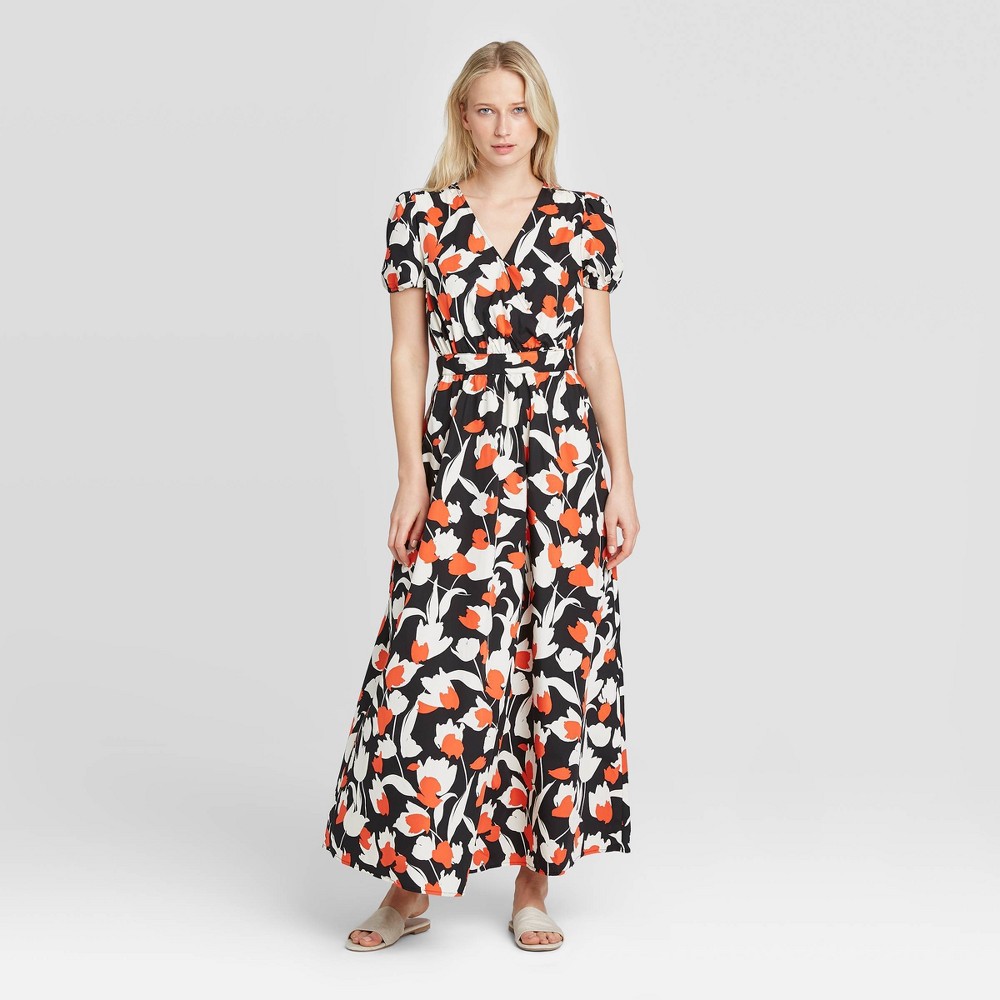 Women's Floral Print Puff Short Sleeve Dress - Who What Wear Cream XXL, Beige was $39.99 now $27.99 (30.0% off)