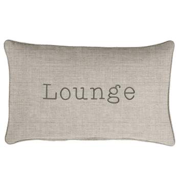 Indoor/Outdoor Lounge Embroidered Lumbar Throw Pillow - Sorra Home