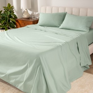 260 Thread Count Organic Cotton Percale Bed Sheet Set by Bare Home - 1 of 4