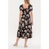 August Sky Women's Smocked Floral Puff Sleeves Midi Dress - 2 of 4