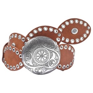 Women's Embellished Round Buckle Belt - LASCANA - 1 of 3