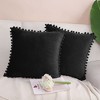 PiccoCasa Pom-poms Throw Pillow Cover Soft Velvet Decorative Cushion Covers 2 Pcs - 2 of 4
