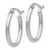 Black Bow Jewelry 2mm x 18mm Polished 14k White Gold Classic Oval Tube Hoop Earrings - 2 of 4