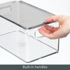 mDesign Plastic Deep Kitchen Storage Bin Box, Lid/Handles, 6 Pack, Clear/Gray - 4 of 4