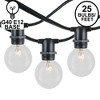 Novelty Lights 25 Feet Heavy Duty Light Strings and Sets with 25 In-Line E12 Sockets, Black Wire PVC Stringer, 12" Spacing, End-To-End Connectable - 2 of 4