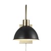 Ivy 1-Light Matte Brass Plug-In or Hardwire Wall Sconce with Matte Black Accents - Globe Electric: Vintage Style, ETL Listed, Steel Body - 4 of 4