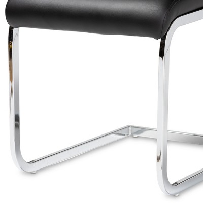 Cyprien Black Faux Leather Upholstered Parsons Dining Chairs - Set of 4