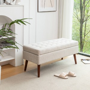 VYNXARIA Storage Bench with Storage Bench for Bedroom End of Bed Bench Foot of Bed Bench Entryway Bench Storage Ottoman Bench - 1 of 4