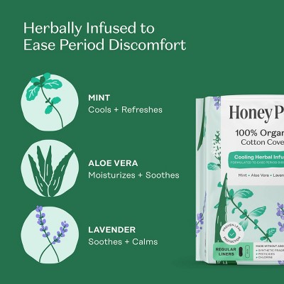 Honey Pot 100% Organic Cotton Cover Cooling Regular Liner - 50 ct