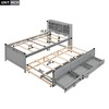 Full/Twin Size Wood Platform Bed with Storage Headboard, USB, Trundle Bed and 3 Drawers-ModernLuxe - 4 of 4